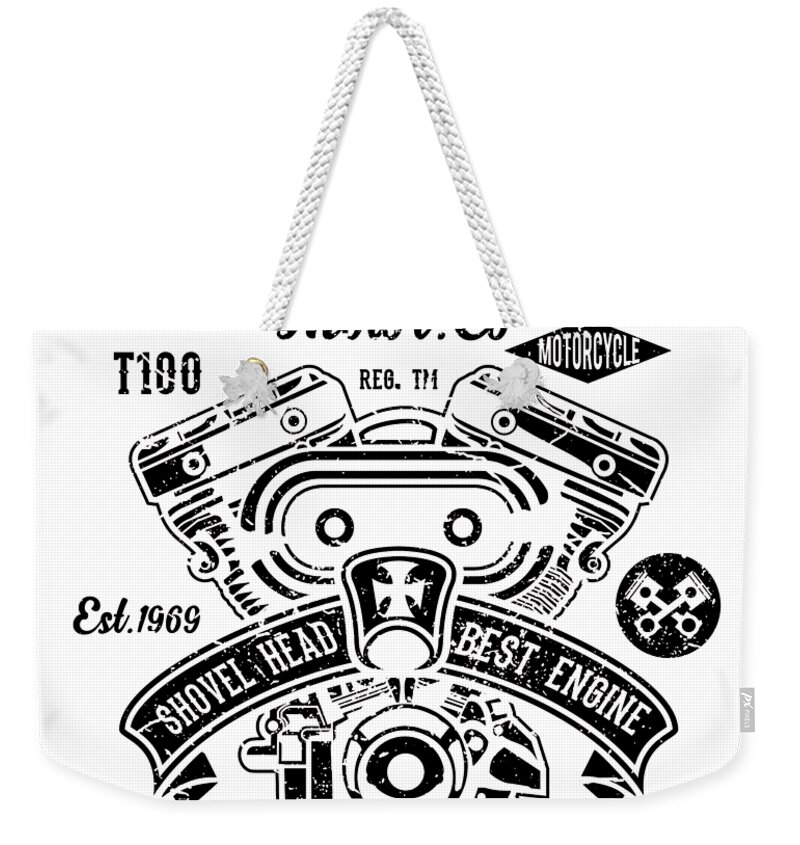 Death Weekender Tote Bag featuring the digital art Death motorcycle machine by Long Shot