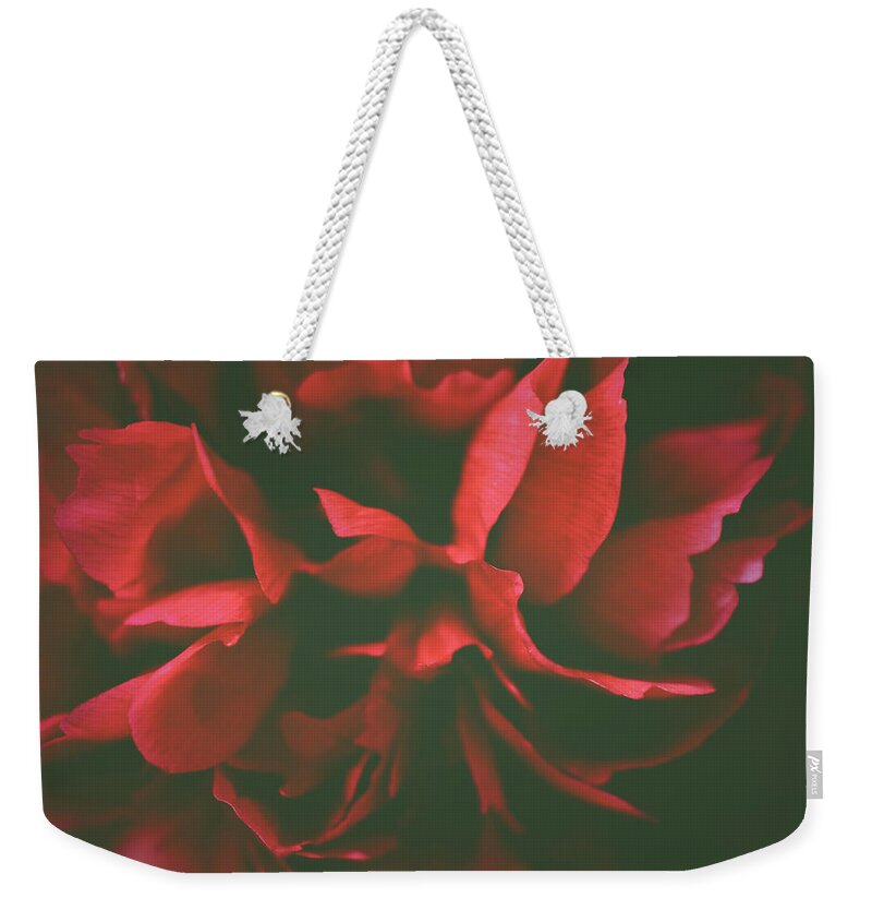 Red Weekender Tote Bag featuring the photograph Deep Red by Michelle Wermuth