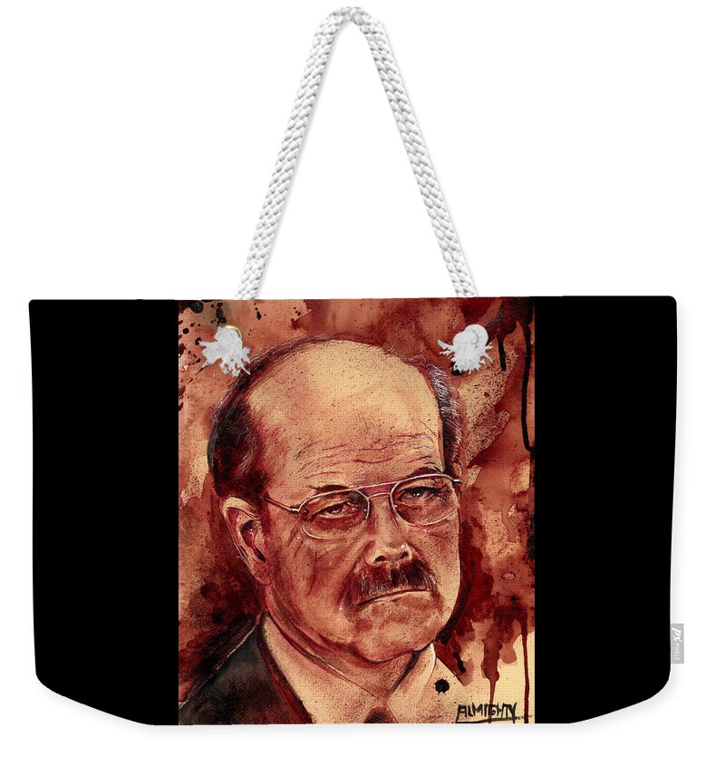 Ryan Almighty Weekender Tote Bag featuring the painting DENNIS RADER BTK port dry blood by Ryan Almighty