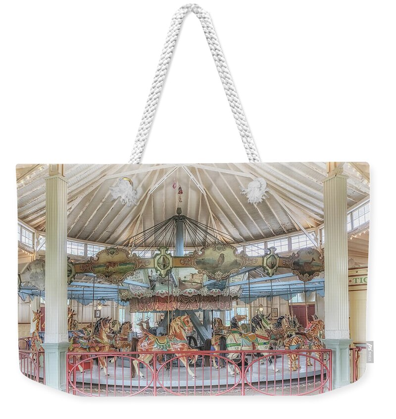 Carousel Weekender Tote Bag featuring the photograph Dentzel Carousel by Susan Rissi Tregoning