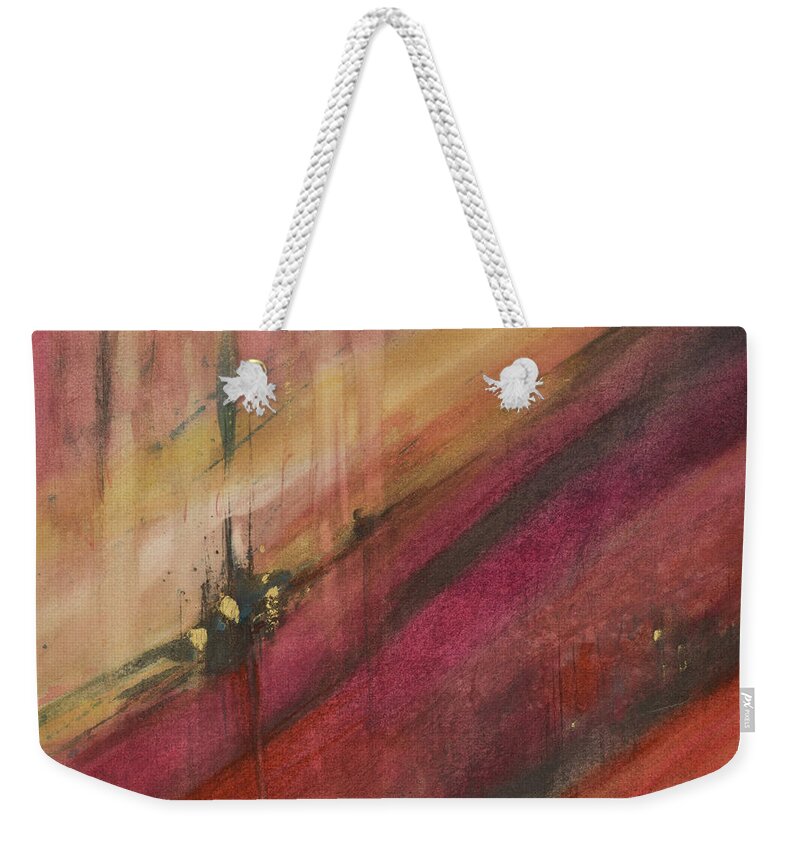 Watercolor Weekender Tote Bag featuring the painting Descent by Judith Levins
