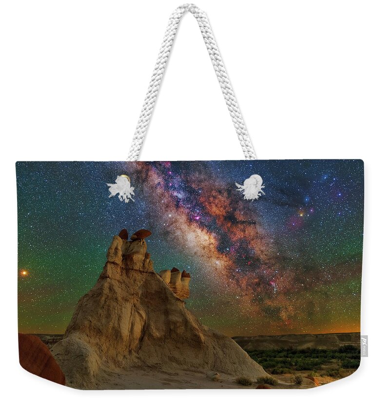 Astronomy Weekender Tote Bag featuring the photograph Desert Castle by Ralf Rohner