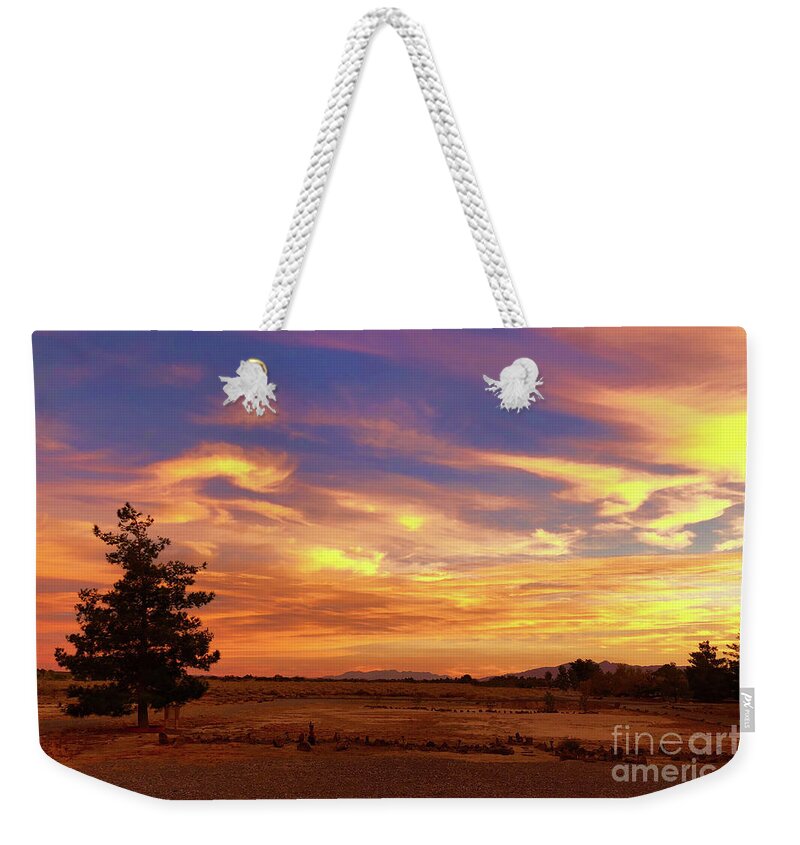 Sunset Weekender Tote Bag featuring the photograph Desert Delight at Dusk by J Marielle
