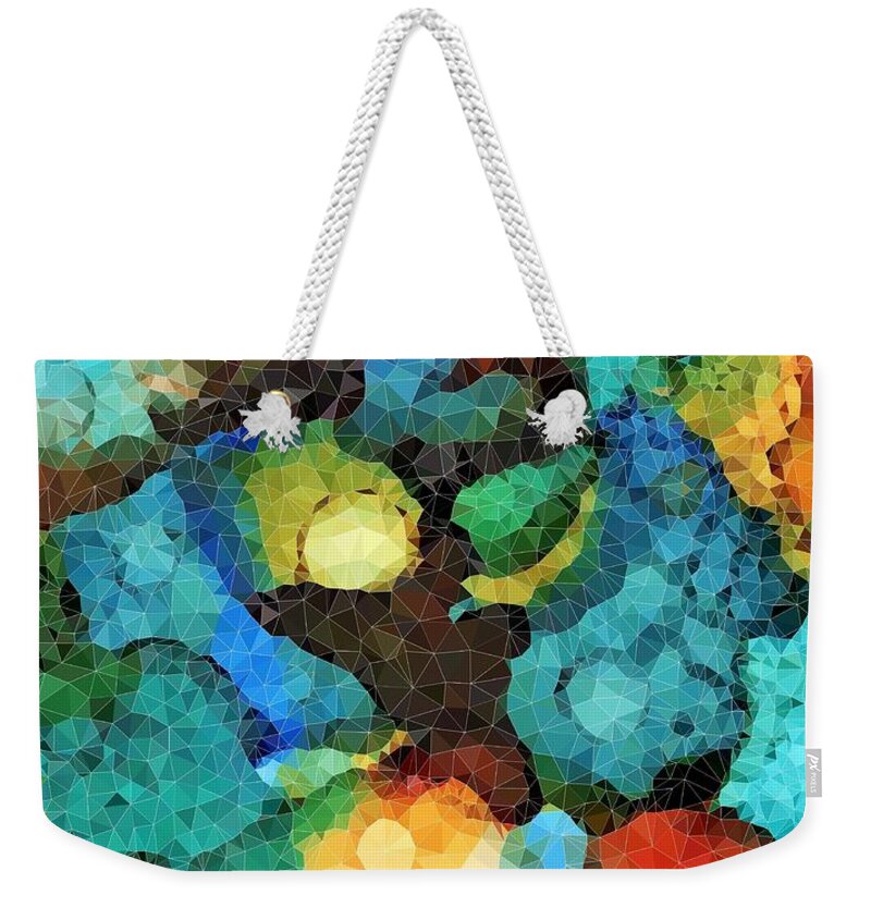 Abstract Weekender Tote Bag featuring the mixed media Design 113 by Lucie Dumas