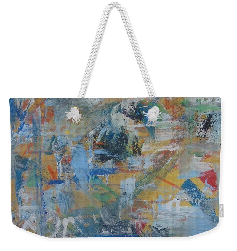 Abstract Weekender Tote Bag featuring the painting Destruction by Antonio Moore