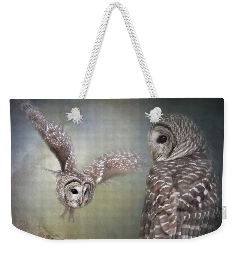 Owl Weekender Tote Bag featuring the photograph Determined Spirit by Jai Johnson
