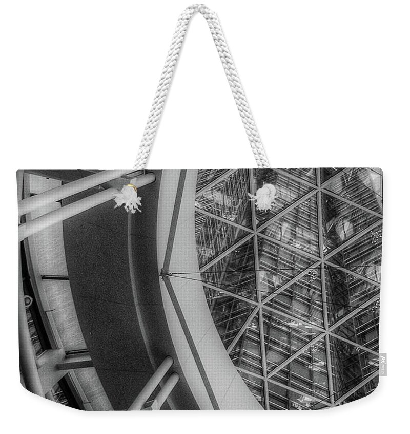 Oklahoma City Skyline Weekender Tote Bag featuring the photograph Devon Tower Atrium by Al Griffin