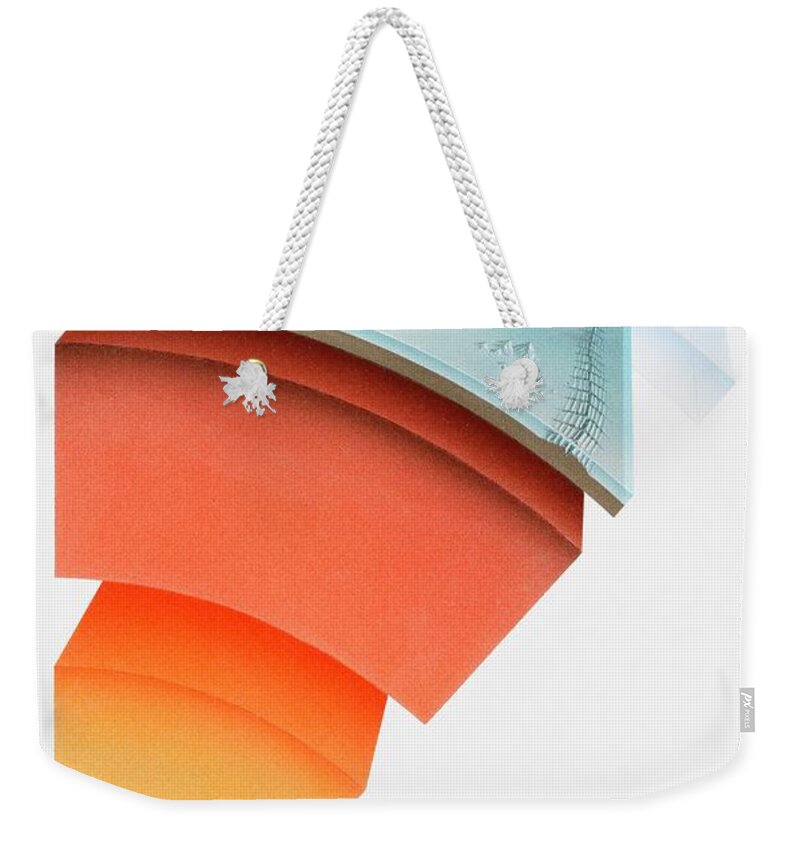 Watercolor Painting Weekender Tote Bag featuring the digital art Diagram Showing Layers Of The Earth by Nick Hall