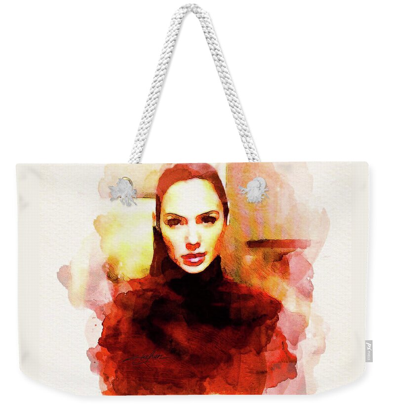 Wonder Woman Weekender Tote Bag featuring the mixed media Diana Prince by Shehan Wicks