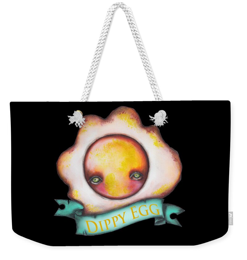 Breakfast Weekender Tote Bag featuring the painting Dippy Egg by Abril Andrade