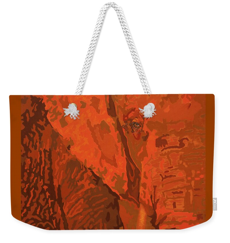 Elephant Weekender Tote Bag featuring the painting Do You See Me? by Cheryl Bowman