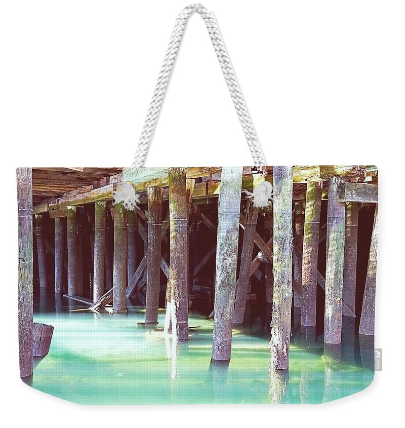 Docks Weekender Tote Bag featuring the photograph Docks-The UnderBelly by Lori Lafargue