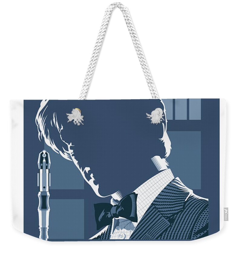 Dr. Who Weekender Tote Bag featuring the digital art Doctor Who and the Tardis by Garth Glazier