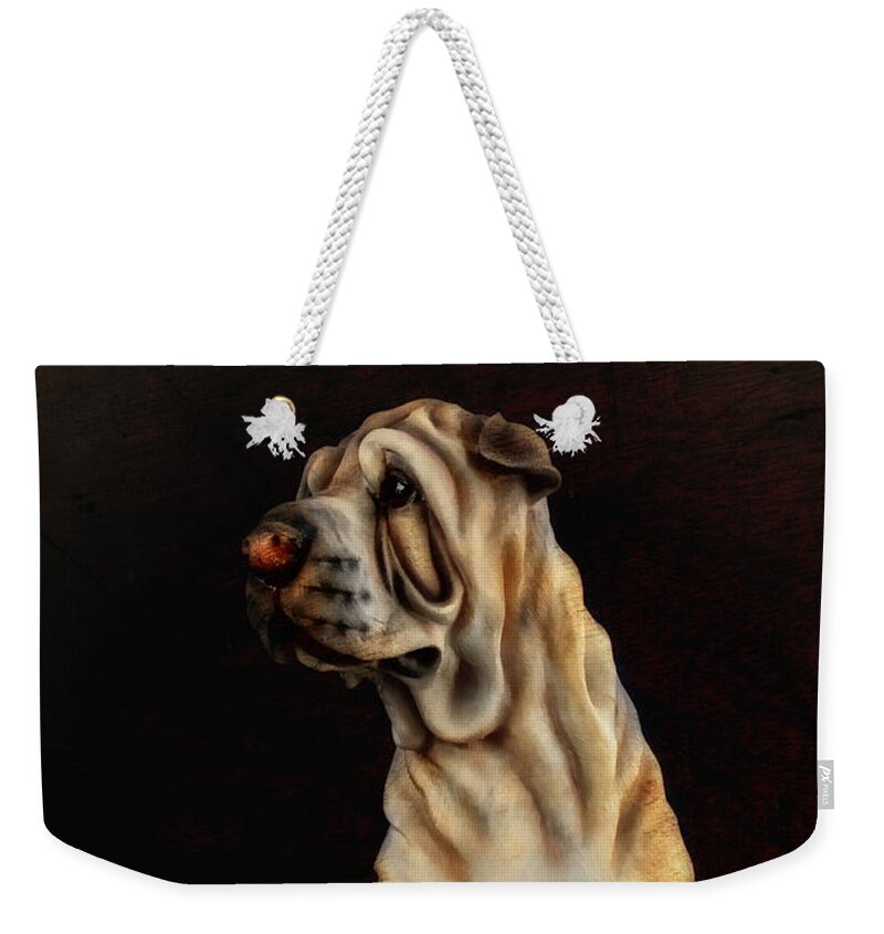 Dog Portrait Weekender Tote Bag featuring the digital art Dog portrait 63 by Kevin Chippindall