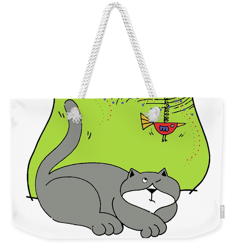 Don't Weekender Tote Bag featuring the digital art Don't Open Til Christmas II by Deidre Mosher