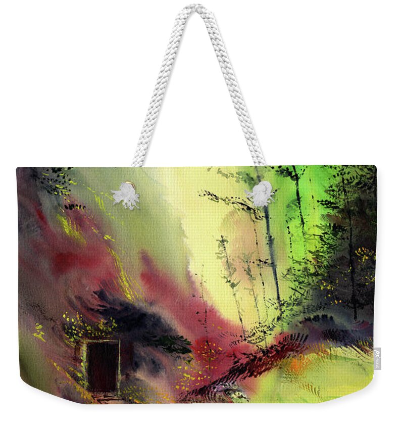 Nature Weekender Tote Bag featuring the painting Door 3 by Anil Nene