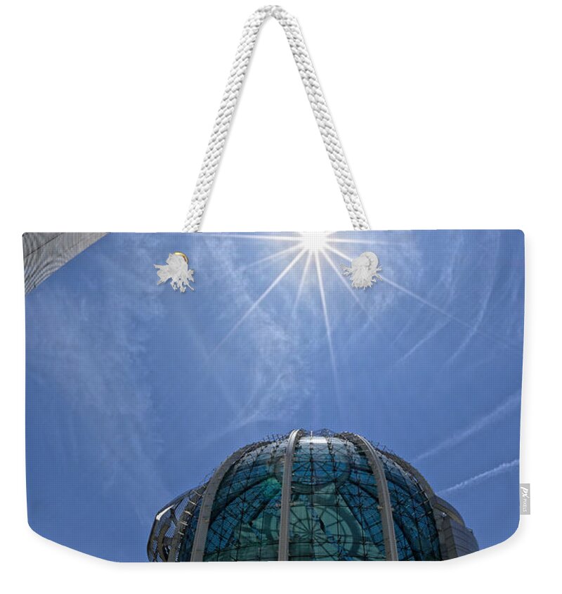 Dot Com Bubble Weekender Tote Bag featuring the photograph Dot Com Bubble -- San Jose City Hall in San Jose, California by Darin Volpe