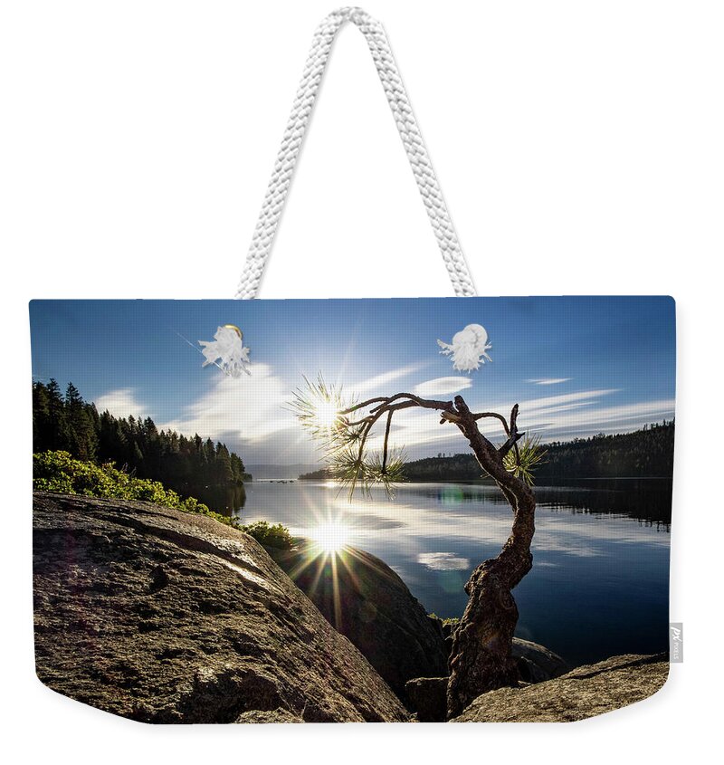 Lake Weekender Tote Bag featuring the photograph Double Star by Martin Gollery