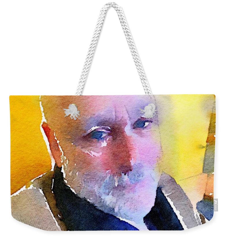 Doug Holder Weekender Tote Bag featuring the digital art Doug on retirement by Steve Glines