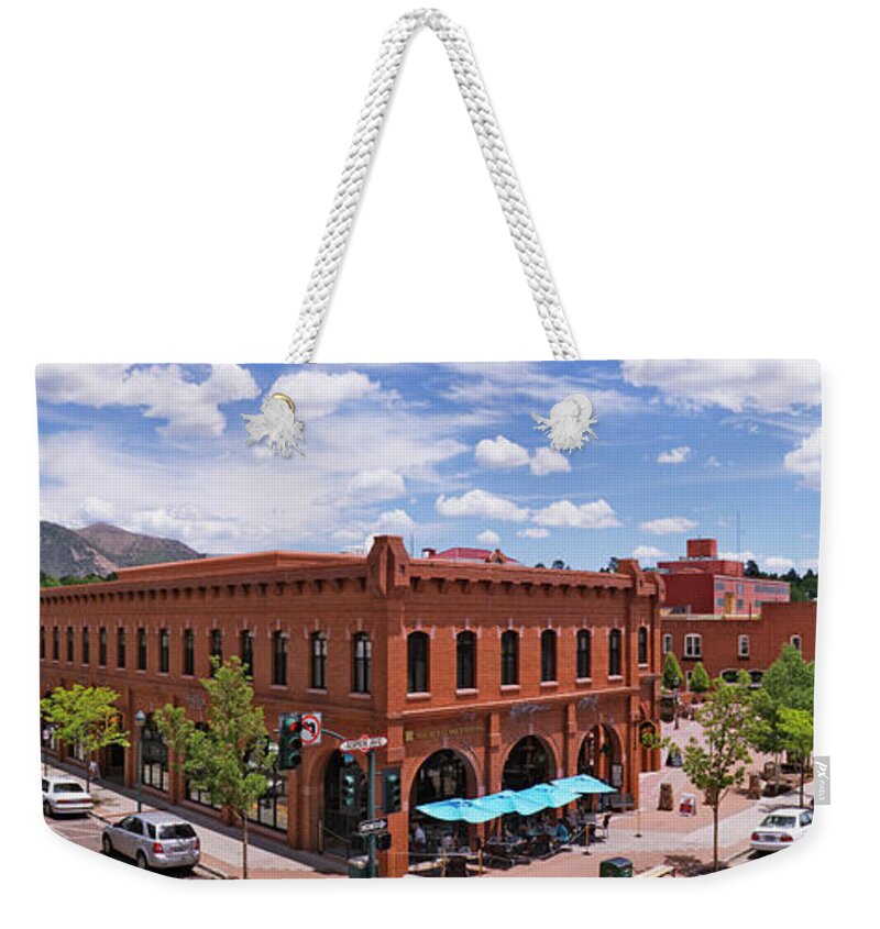 Downtown District Weekender Tote Bag featuring the photograph Downtown Flagstaff by Jeremy Woodhouse