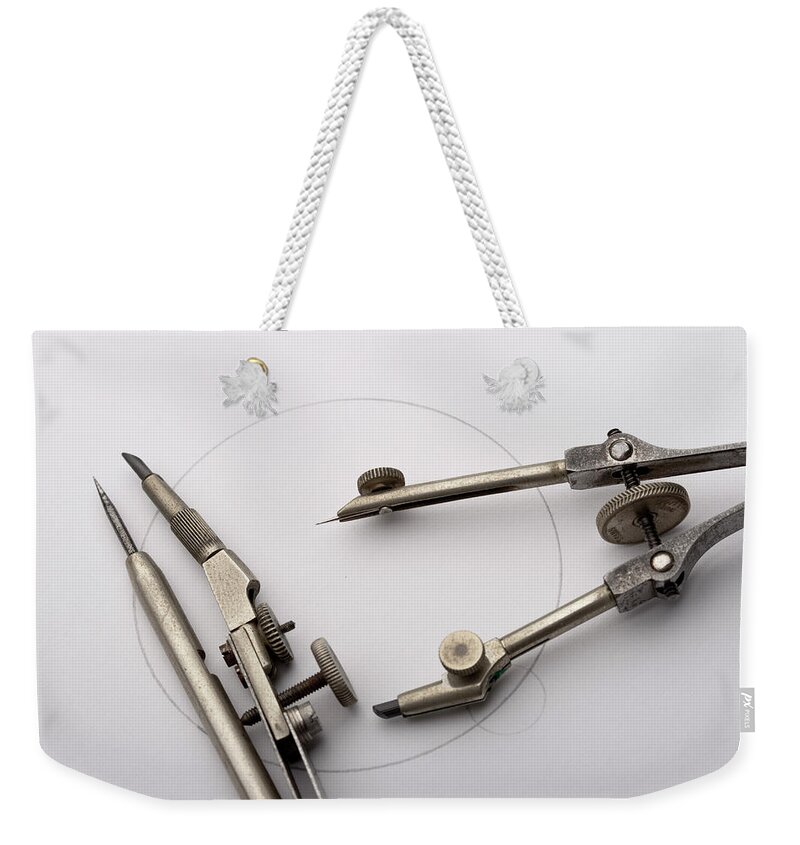 Plan Weekender Tote Bag featuring the photograph Draftsmans Tools by John Barratt