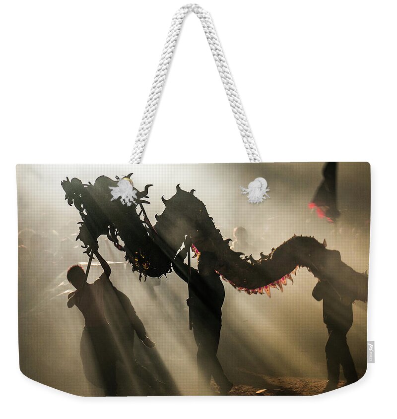 Chinese Culture Weekender Tote Bag featuring the photograph Dragon Bombing Festival by Ivan
