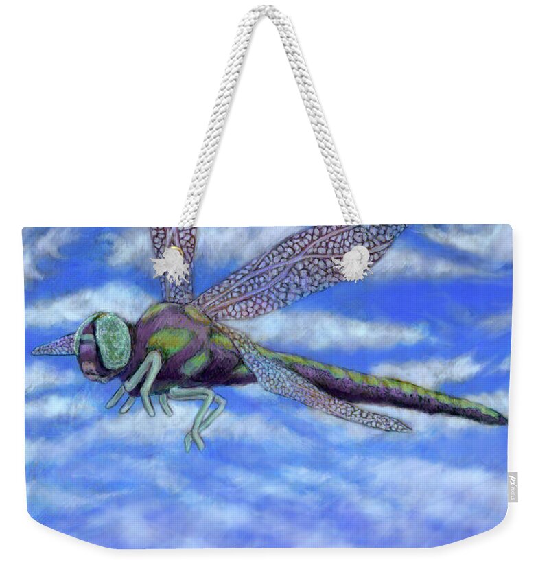 Dragon Fly Weekender Tote Bag featuring the painting Dragon by Jeremy Robinson