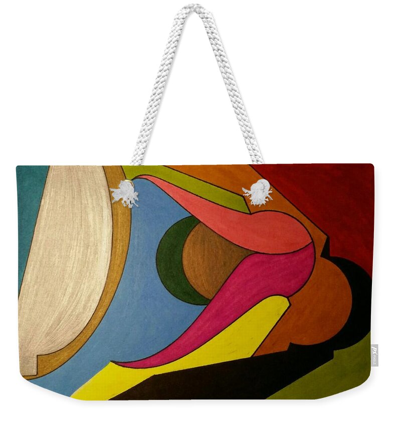 Geo - Organic Art Weekender Tote Bag featuring the painting Dream 341 by S S-ray
