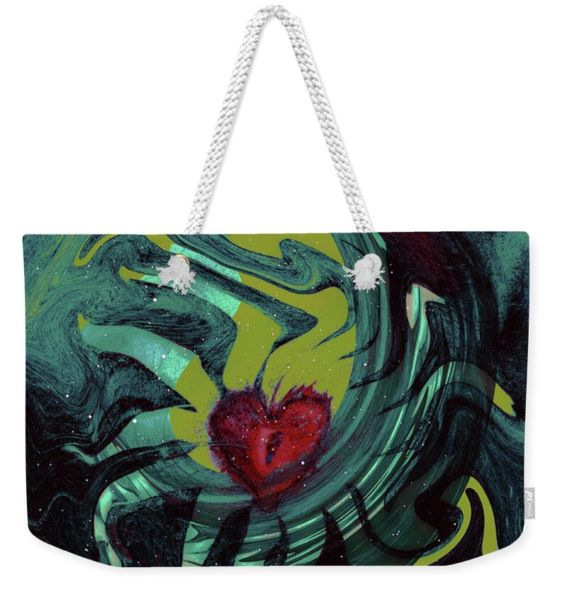 Dreaming Heart Weekender Tote Bag featuring the digital art Dreaming Heart by Linda Sannuti