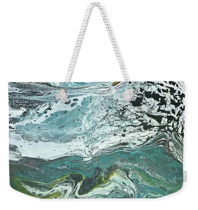 Wild Life Weekender Tote Bag featuring the painting Duck At The River by Sima Amid Wewetzer