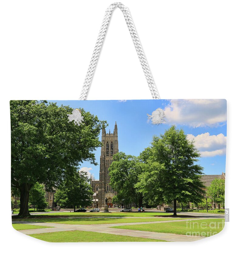 Duke University Weekender Tote Bag featuring the photograph Duke University Chapel 3536 by Jack Schultz