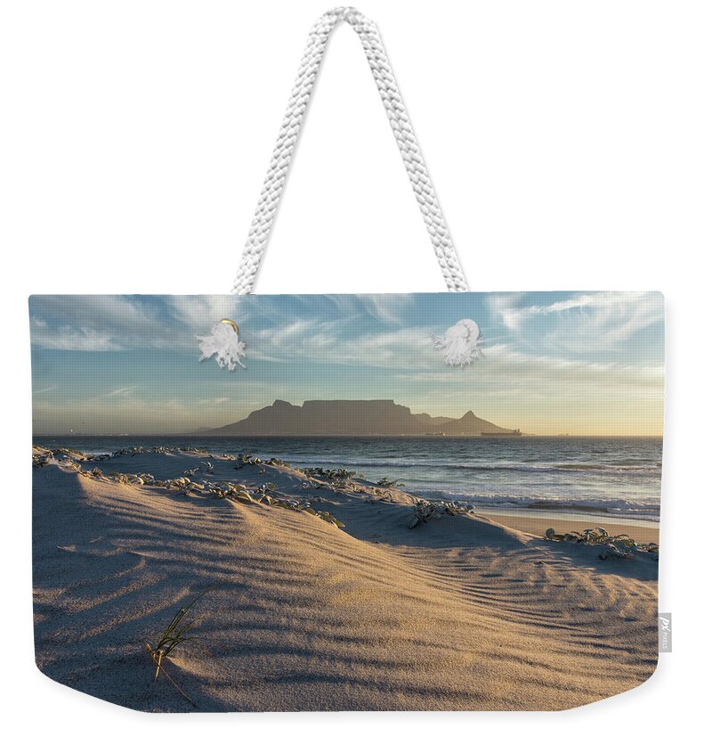 Tranquility Weekender Tote Bag featuring the photograph Dune And Table Mountain by Siegfried Layda