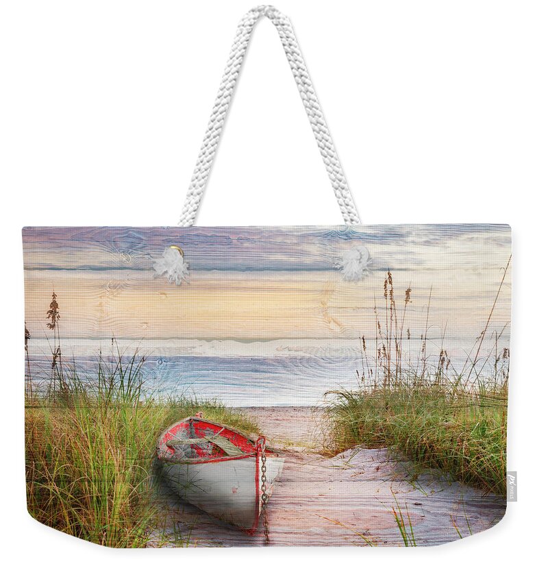 Boats Weekender Tote Bag featuring the photograph Dune Colors in Wood Textures by Debra and Dave Vanderlaan