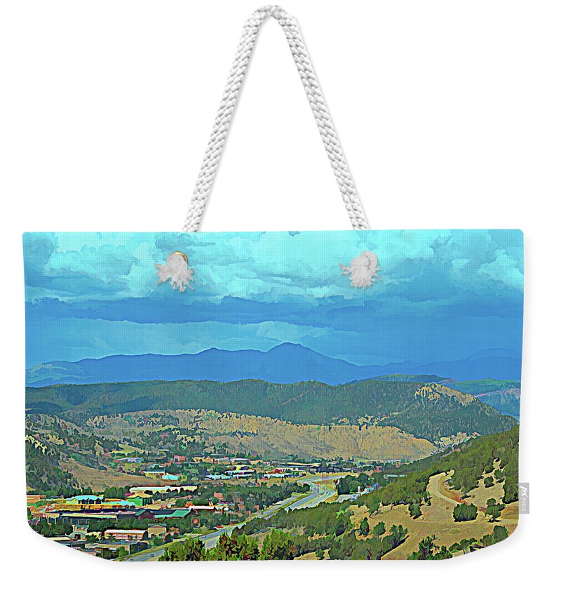 Colorado Weekender Tote Bag featuring the photograph Durango Colorado From the Upper Highway by Debra Martz