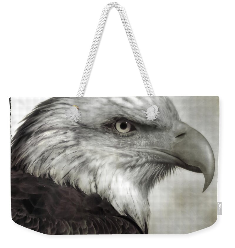 Birds Weekender Tote Bag featuring the photograph Eagle Protrait by Elaine Malott