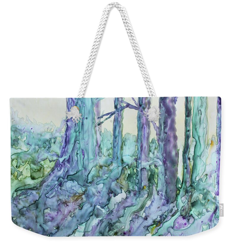 Woods Weekender Tote Bag featuring the painting Early Spring by Jenny Armitage