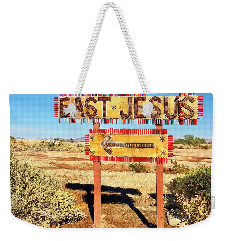Slab City Weekender Tote Bag featuring the photograph East Jesus by Dominic Piperata