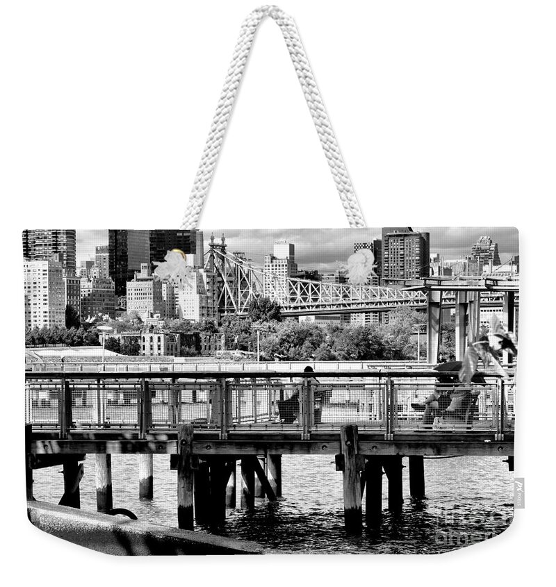 Cityscape Weekender Tote Bag featuring the photograph East RiverScape No.1 by Steve Ember