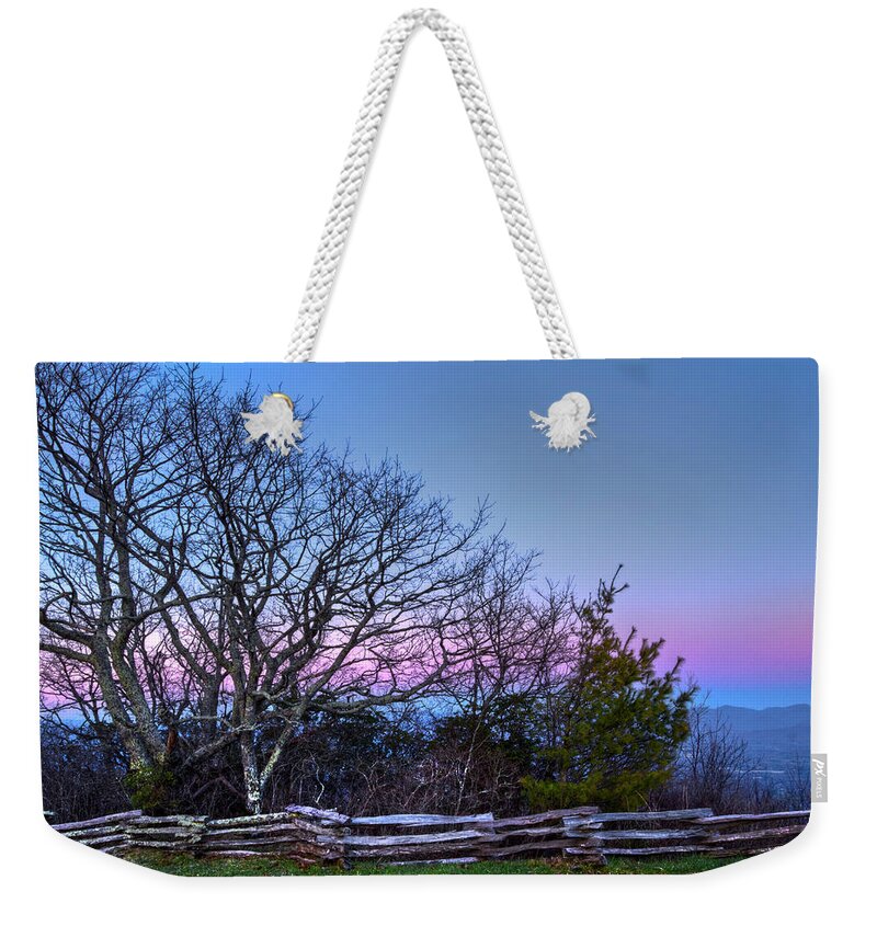 Appalachia Weekender Tote Bag featuring the photograph Eastern Skies at Wayah Bald by Debra and Dave Vanderlaan