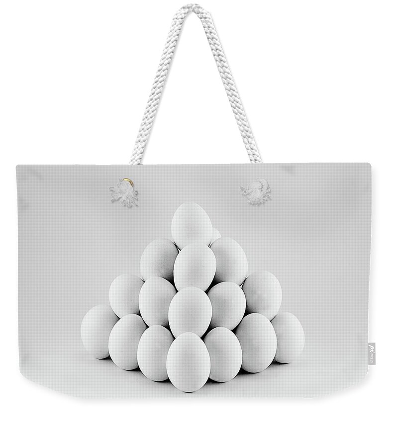 Heap Weekender Tote Bag featuring the photograph Egg Pyramid by Gert Lavsen Photography