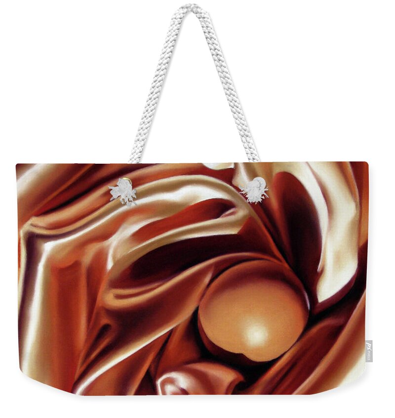 Satin Weekender Tote Bag featuring the pastel Egg Swirl by Dianna Ponting