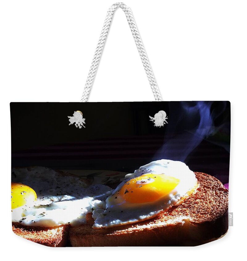 Food Weekender Tote Bag featuring the photograph Eggstreamly Hot by Frank J Casella