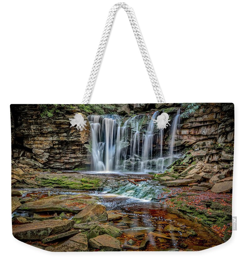 Landscapes Weekender Tote Bag featuring the photograph Elakala Falls 1020 by Donald Brown
