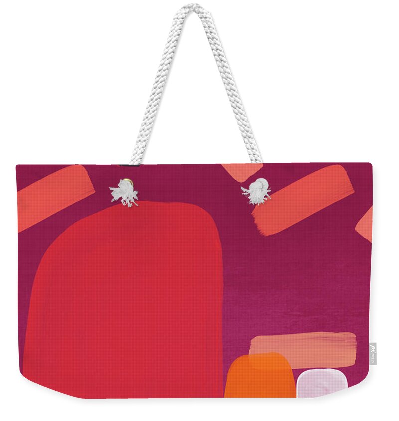 Abstract Weekender Tote Bag featuring the mixed media Elation 5- Abstract Art by Linda Woods by Linda Woods