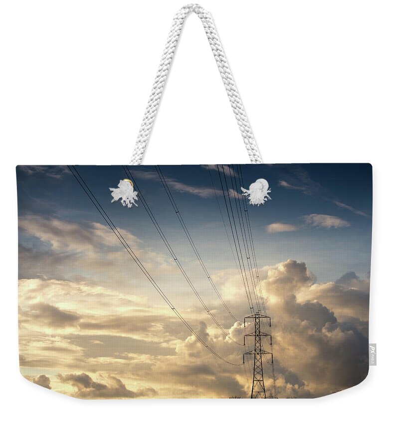 Electricity Pylon Weekender Tote Bag featuring the photograph Electric Pylon by Peter Chadwick Lrps
