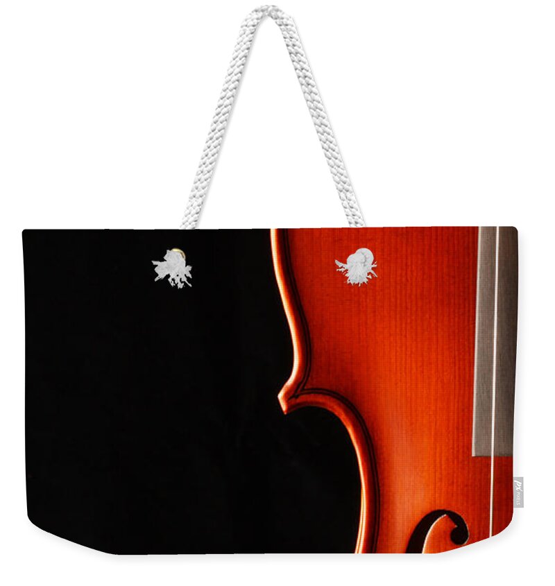 Music Weekender Tote Bag featuring the photograph Elegant Violin by Biffspandex