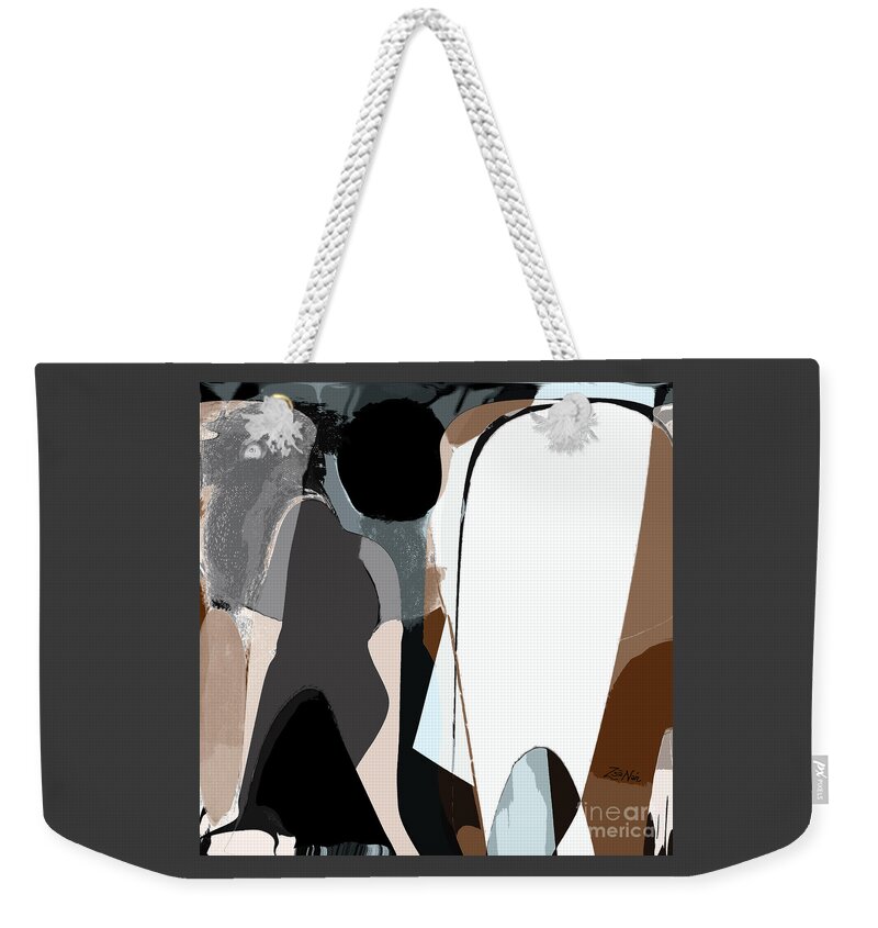 Elephants Weekender Tote Bag featuring the digital art Elephants Unspoken No.4 by Zsanan Studio