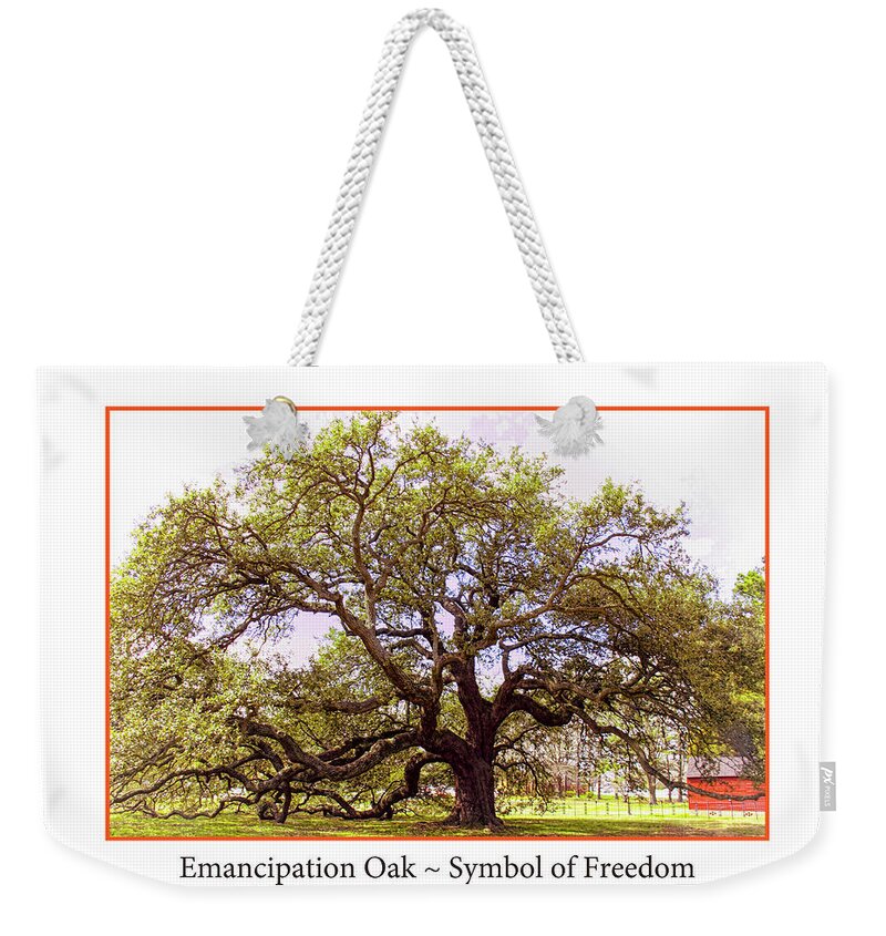 Emancipation Oak Weekender Tote Bag featuring the photograph Emancipation Oak Symbol of Freedom Poster by Ola Allen