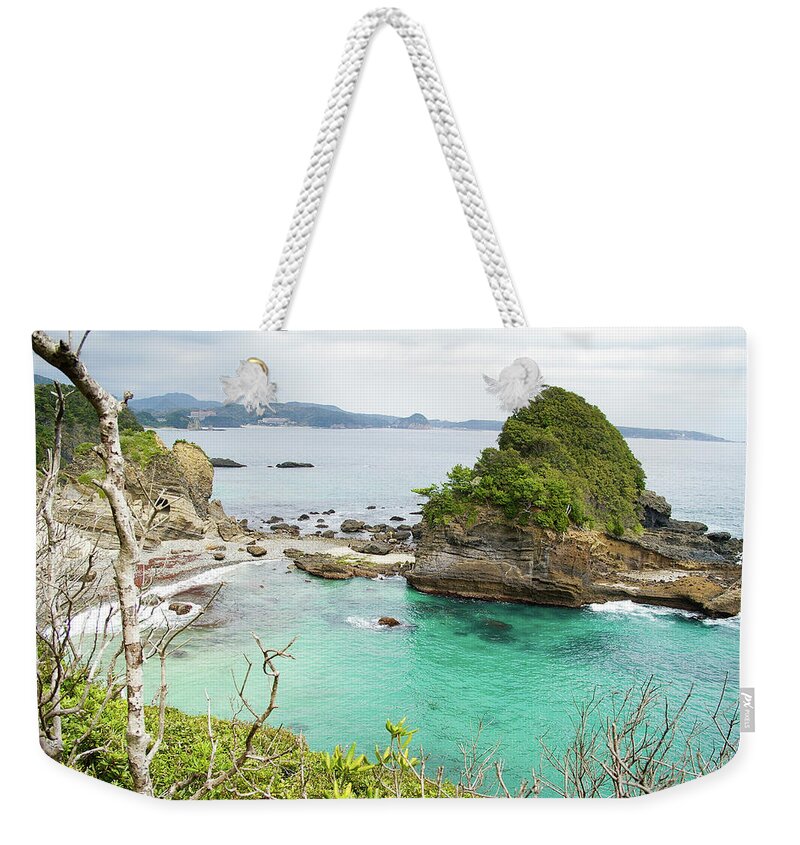 Scenics Weekender Tote Bag featuring the photograph Emerald Green Water Cove by Ippei Naoi