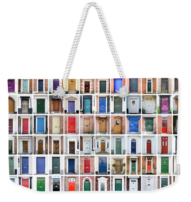 Icon Set Weekender Tote Bag featuring the photograph English Shire Doors by Peteraustin